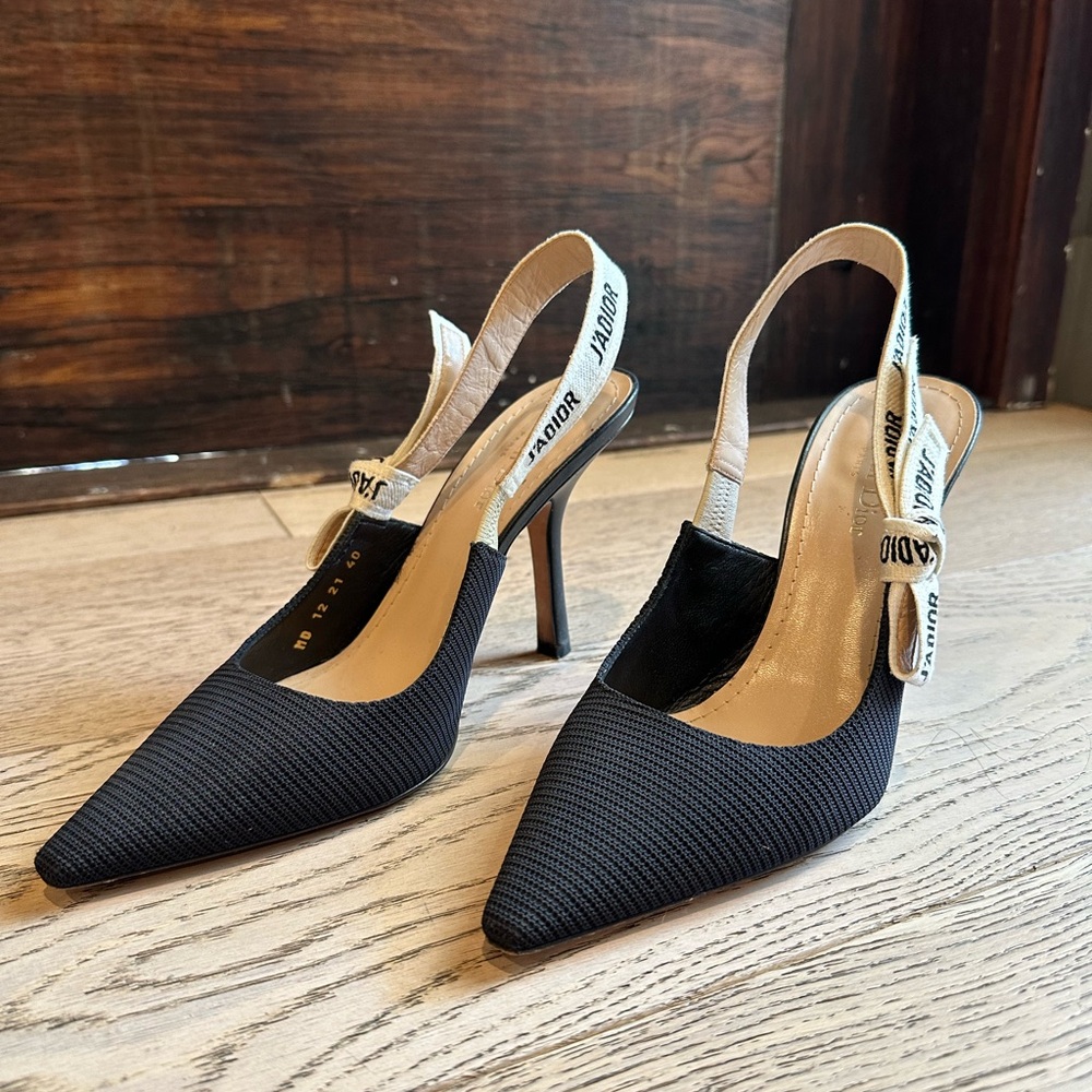 J'Adior Slingback Pump Black Technical Fabric